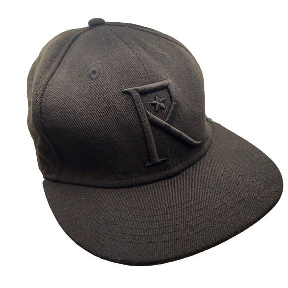ROUTINE BASEBALL Cap Hat Men's Baseball Black Emblem Fitted Size 7 1/4 Lid - Picture 5 of 11